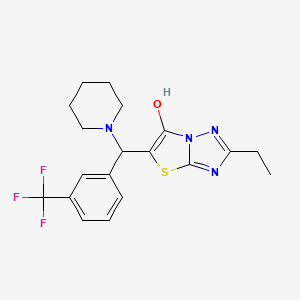 molecular formula C19H21F3N4OS B2905614 2-Ethyl-5-(piperidin-1-yl(3-(trifluoromethyl)phenyl)methyl)thiazolo[3,2-b][1,2,4]triazol-6-ol CAS No. 886904-93-4