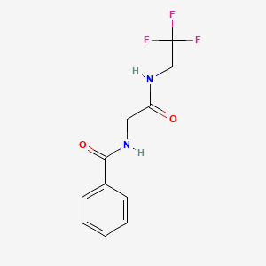 molecular formula C11H11F3N2O2 B2905615 N-[2-oxo-2-(2,2,2-trifluoroethylamino)ethyl]benzamide CAS No. 1097586-79-2
