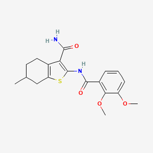 molecular formula C19H22N2O4S B2905618 2-(2,3-Dimethoxybenzamido)-6-methyl-4,5,6,7-tetrahydrobenzo[b]thiophene-3-carboxamide CAS No. 895441-84-6