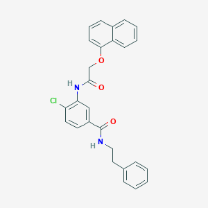 molecular formula C27H23ClN2O3 B290562 4-chloro-3-{[(1-naphthyloxy)acetyl]amino}-N-(2-phenylethyl)benzamide 