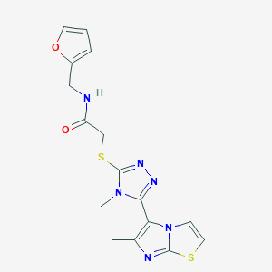 N-(furan-2-ylmethyl)-2-((4-methyl-5-(6-methylimidazo[2,1-b]thiazol-5-yl)-4H-1,2,4-triazol-3-yl)thio)acetamide