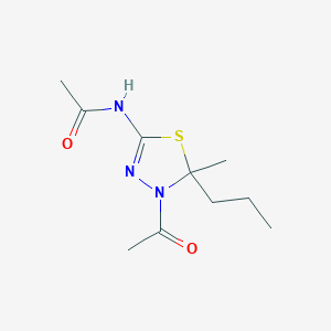 molecular formula C10H17N3O2S B2905626 N-(4-乙酰基-5-甲基-5-丙基-4,5-二氢-1,3,4-噻二唑-2-基)乙酰胺 CAS No. 405925-79-3