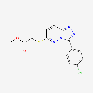 molecular formula C15H13ClN4O2S B2905627 Methyl 2-((3-(4-chlorophenyl)-[1,2,4]triazolo[4,3-b]pyridazin-6-yl)thio)propanoate CAS No. 852373-60-5