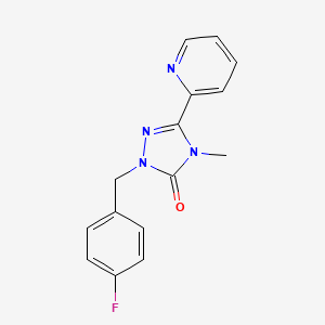 molecular formula C15H13FN4O B2905629 1-(4-fluorobenzyl)-4-methyl-3-(pyridin-2-yl)-1H-1,2,4-triazol-5(4H)-one CAS No. 1795299-52-3