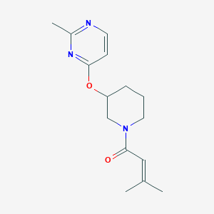 3-Methyl-1-(3-((2-methylpyrimidin-4-yl)oxy)piperidin-1-yl)but-2-en-1-one