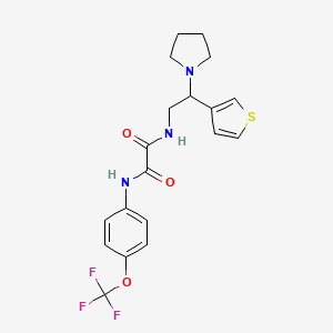 molecular formula C19H20F3N3O3S B2905637 N1-(2-(pyrrolidin-1-yl)-2-(thiophen-3-yl)ethyl)-N2-(4-(trifluoromethoxy)phenyl)oxalamide CAS No. 946247-93-4