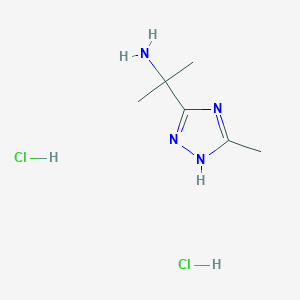molecular formula C6H14Cl2N4 B2905642 2-(5-Methyl-1H-1,2,4-triazol-3-yl)propan-2-amine dihydrochloride CAS No. 2193059-02-6