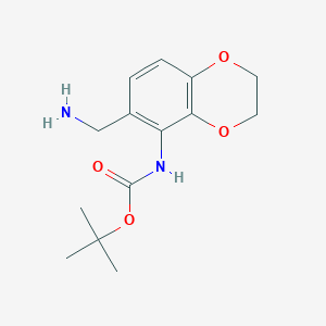 B2905658 Tert-butyl N-[6-(aminomethyl)-2,3-dihydro-1,4-benzodioxin-5-yl]carbamate CAS No. 1397243-42-3