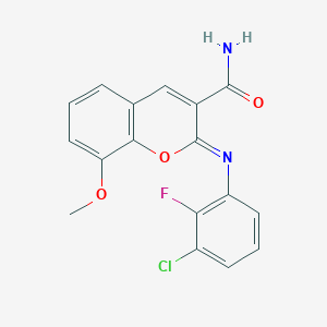 molecular formula C17H12ClFN2O3 B2905661 (2Z)-2-[(3-chloro-2-fluorophenyl)imino]-8-methoxy-2H-chromene-3-carboxamide CAS No. 1327168-77-3