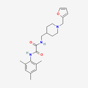 molecular formula C22H29N3O3 B2905663 N1-((1-(furan-2-ylmethyl)piperidin-4-yl)methyl)-N2-mesityloxalamide CAS No. 953181-23-2