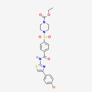 B2905675 Ethyl 4-((4-((4-(4-bromophenyl)thiazol-2-yl)carbamoyl)phenyl)sulfonyl)piperazine-1-carboxylate CAS No. 361174-57-4