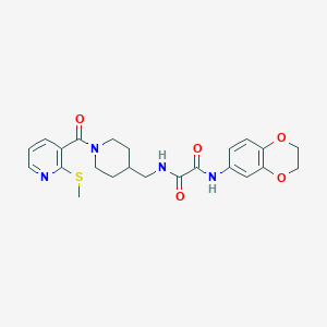 N1-(2,3-dihydrobenzo[b][1,4]dioxin-6-yl)-N2-((1-(2-(methylthio)nicotinoyl)piperidin-4-yl)methyl)oxalamide