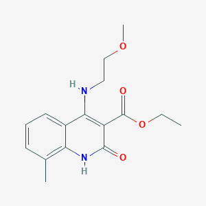 Ethyl 4-((2-methoxyethyl)amino)-8-methyl-2-oxo-1,2-dihydroquinoline-3-carboxylate