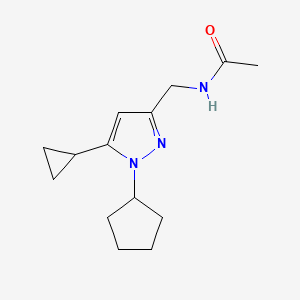 N-((1-cyclopentyl-5-cyclopropyl-1H-pyrazol-3-yl)methyl)acetamide