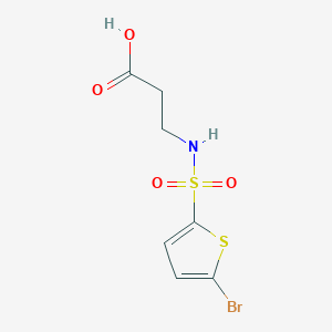 molecular formula C7H8BrNO4S2 B2905717 3-{[(5-Bromothien-2-YL)sulfonyl]amino}-propanoic acid CAS No. 813530-38-0
