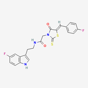 2-[(5Z)-5-(4-fluorobenzylidene)-4-oxo-2-thioxo-1,3-thiazolidin-3-yl]-N-[2-(5-fluoro-1H-indol-3-yl)ethyl]acetamide