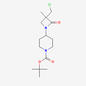 molecular formula C15H25ClN2O3 B2905720 Tert-butyl 4-[3-(chloromethyl)-3-methyl-2-oxoazetidin-1-yl]piperidine-1-carboxylate CAS No. 2230802-51-2