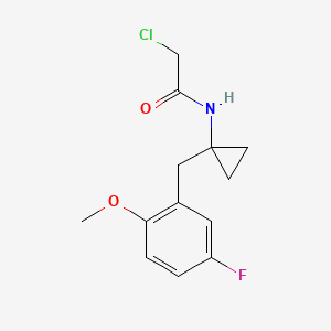 molecular formula C13H15ClFNO2 B2905721 2-Chloro-N-[1-[(5-fluoro-2-methoxyphenyl)methyl]cyclopropyl]acetamide CAS No. 2411218-60-3