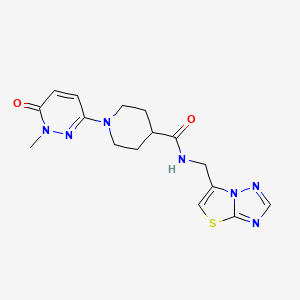 B2905745 1-(1-methyl-6-oxo-1,6-dihydropyridazin-3-yl)-N-(thiazolo[3,2-b][1,2,4]triazol-6-ylmethyl)piperidine-4-carboxamide CAS No. 1421485-16-6