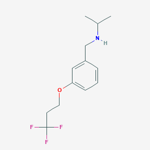 molecular formula C13H18F3NO B2905749 N-[[3-(3,3,3-trifluoropropoxy)phenyl]methyl]propan-2-amine CAS No. 1490394-64-3