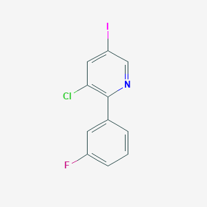 molecular formula C11H6ClFIN B2905750 3-Chloro-2-(3-fluorophenyl)-5-iodopyridine CAS No. 1214384-24-3