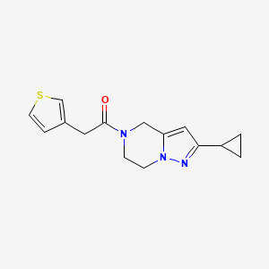 1-(2-cyclopropyl-6,7-dihydropyrazolo[1,5-a]pyrazin-5(4H)-yl)-2-(thiophen-3-yl)ethanone