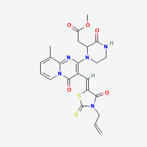 (Z)-methyl 2-(1-(3-((3-allyl-4-oxo-2-thioxothiazolidin-5-ylidene)methyl)-9-methyl-4-oxo-4H-pyrido[1,2-a]pyrimidin-2-yl)-3-oxopiperazin-2-yl)acetate