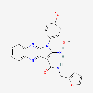 molecular formula C24H21N5O4 B2905759 2-amino-1-(2,4-dimethoxyphenyl)-N-(furan-2-ylmethyl)-1H-pyrrolo[2,3-b]quinoxaline-3-carboxamide CAS No. 376621-51-1