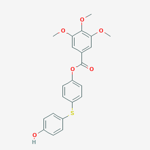 molecular formula C22H20O6S B290576 4-[(4-Hydroxyphenyl)sulfanyl]phenyl 3,4,5-trimethoxybenzoate 