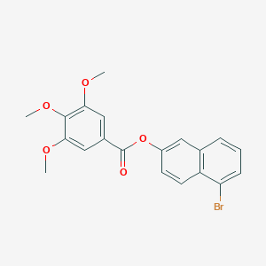 molecular formula C20H17BrO5 B290577 5-Bromo-2-naphthyl 3,4,5-trimethoxybenzoate 