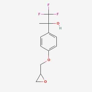 molecular formula C12H13F3O3 B2905770 1,1,1-Trifluoro-2-[4-(oxiran-2-ylmethoxy)phenyl]propan-2-ol CAS No. 2411219-47-9
