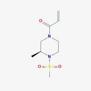 molecular formula C9H16N2O3S B2905785 1-[(3S)-3-Methyl-4-methylsulfonylpiperazin-1-yl]prop-2-en-1-one CAS No. 2223097-93-4
