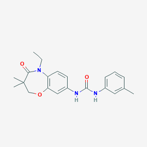 molecular formula C21H25N3O3 B2905786 1-(5-Ethyl-3,3-dimethyl-4-oxo-2,3,4,5-tetrahydrobenzo[b][1,4]oxazepin-8-yl)-3-(m-tolyl)urea CAS No. 1171519-96-2