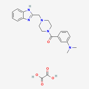 molecular formula C23H27N5O5 B2905787 (4-((1H-benzo[d]imidazol-2-yl)methyl)piperazin-1-yl)(3-(dimethylamino)phenyl)methanone oxalate CAS No. 1351647-29-4