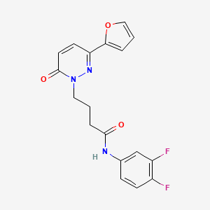 molecular formula C18H15F2N3O3 B2905791 N-(3,4-difluorophenyl)-4-(3-(furan-2-yl)-6-oxopyridazin-1(6H)-yl)butanamide CAS No. 1021037-13-7