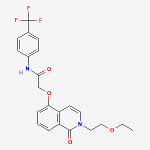 molecular formula C22H21F3N2O4 B2905792 2-((2-(2-ethoxyethyl)-1-oxo-1,2-dihydroisoquinolin-5-yl)oxy)-N-(4-(trifluoromethyl)phenyl)acetamide CAS No. 898412-15-2