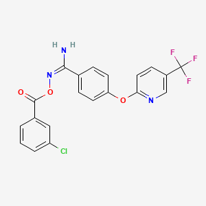 molecular formula C20H13ClF3N3O3 B2905801 [(E)-[amino-[4-[5-(trifluoromethyl)pyridin-2-yl]oxyphenyl]methylidene]amino] 3-chlorobenzoate CAS No. 1025678-02-7