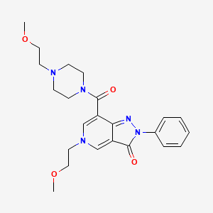 molecular formula C23H29N5O4 B2905802 5-(2-methoxyethyl)-7-(4-(2-methoxyethyl)piperazine-1-carbonyl)-2-phenyl-2H-pyrazolo[4,3-c]pyridin-3(5H)-one CAS No. 1040650-23-4