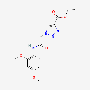 molecular formula C15H18N4O5 B2905816 ethyl 1-{2-[(2,4-dimethoxyphenyl)amino]-2-oxoethyl}-1H-1,2,3-triazole-4-carboxylate CAS No. 902564-68-5