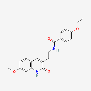 molecular formula C21H22N2O4 B2905819 4-ethoxy-N-[2-(7-methoxy-2-oxo-1H-quinolin-3-yl)ethyl]benzamide CAS No. 851405-84-0