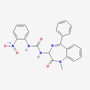 molecular formula C23H19N5O4 B2905821 1-(1-Methyl-2-oxo-5-phenyl-2,3-dihydro-1H-benzo[e][1,4]diazepin-3-yl)-3-(2-nitro-phenyl)-urea CAS No. 119486-96-3