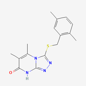 molecular formula C16H18N4OS B2905824 3-((2,5-dimethylbenzyl)thio)-5,6-dimethyl-[1,2,4]triazolo[4,3-a]pyrimidin-7(8H)-one CAS No. 891132-86-8