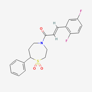 molecular formula C20H19F2NO3S B2905829 (E)-3-(2,5-difluorophenyl)-1-(1,1-dioxido-7-phenyl-1,4-thiazepan-4-yl)prop-2-en-1-one CAS No. 2035007-08-8