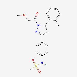 N-{4-[1-(2-methoxyacetyl)-5-(2-methylphenyl)-4,5-dihydro-1H-pyrazol-3-yl]phenyl}methanesulfonamide