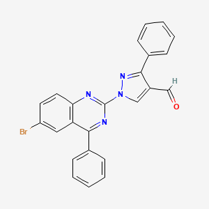 1-(6-bromo-4-phenylquinazolin-2-yl)-3-phenyl-1H-pyrazole-4-carbaldehyde