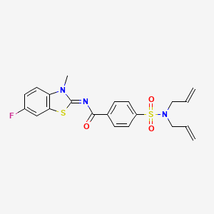molecular formula C21H20FN3O3S2 B2905843 (E)-4-(N,N-diallylsulfamoyl)-N-(6-fluoro-3-methylbenzo[d]thiazol-2(3H)-ylidene)benzamide CAS No. 441291-61-8
