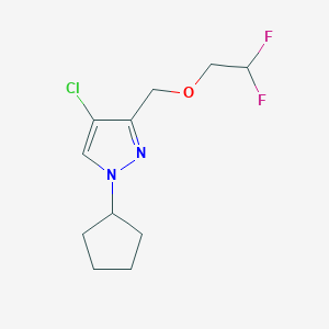 molecular formula C11H15ClF2N2O B2905845 4-chloro-1-cyclopentyl-3-[(2,2-difluoroethoxy)methyl]-1H-pyrazole CAS No. 1856028-20-0