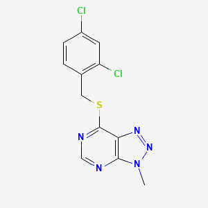 molecular formula C12H9Cl2N5S B2905846 7-((2,4-dichlorobenzyl)thio)-3-methyl-3H-[1,2,3]triazolo[4,5-d]pyrimidine CAS No. 1058238-67-7