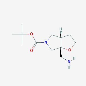 molecular formula C12H22N2O3 B2905861 Tert-butyl (3aS,6aR)-6a-(aminomethyl)-3,3a,4,6-tetrahydro-2H-furo[2,3-c]pyrrole-5-carboxylate CAS No. 2490322-88-6