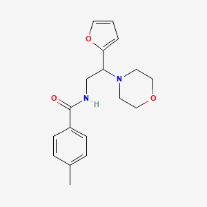 molecular formula C18H22N2O3 B2905863 N-[2-(furan-2-yl)-2-(morpholin-4-yl)ethyl]-4-methylbenzamide CAS No. 877631-26-0